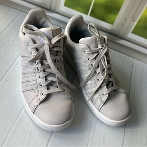 K-Swiss Grey White Leather  Sneakers Sz 8